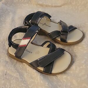 7 COLE HAAN GIRLS USA RED WHITE BLUE VELCRO STRAP AMERICANA NAUTICAL SANDALS